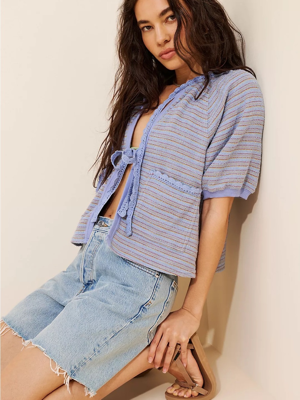 Nwot Free people tropic short sleeve sweatshirt